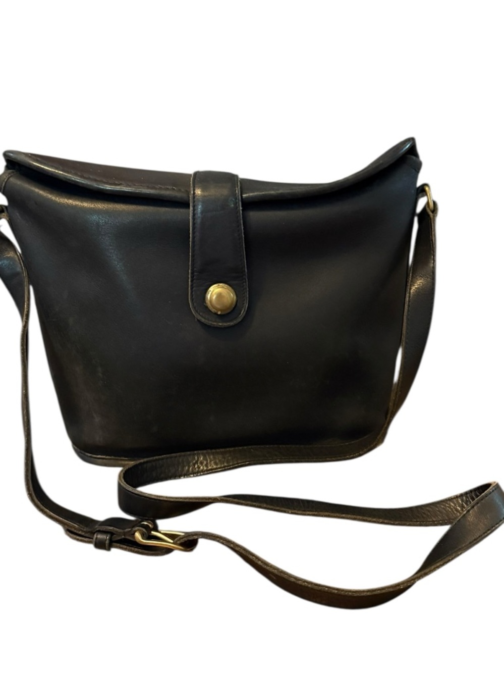 Extremely Rare 70s Made In USA Old Coach 048-7032(9853) Shoulder Bag Black #4372
